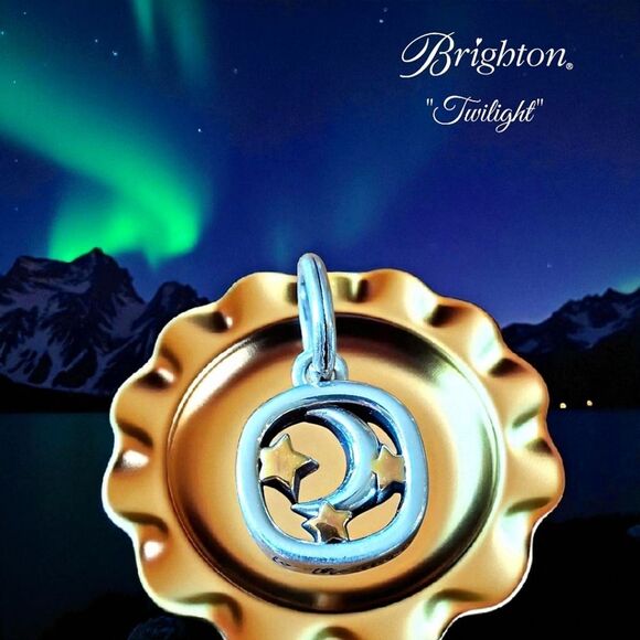 BRIGHTON "Twilight" Silver and Gold Moon and Stars Charm TIMELESS CHIC! - Picture 1 of 6